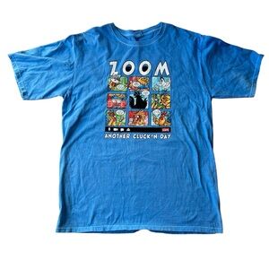 Crazy Shirts Hawaii, Blue Dyed Shirt, Zoom Another Cluck'n Day Men Size L